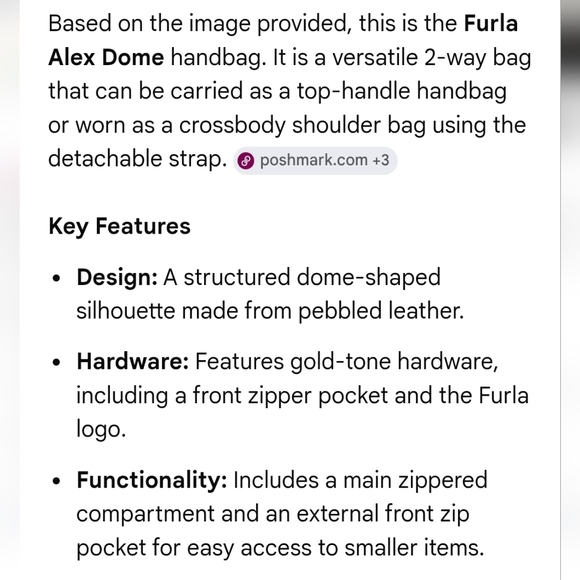 Furla Alex Dome Satchel - 2Way = Shoulder or Crossbody - MSRP $458 - Picture 8 of 8